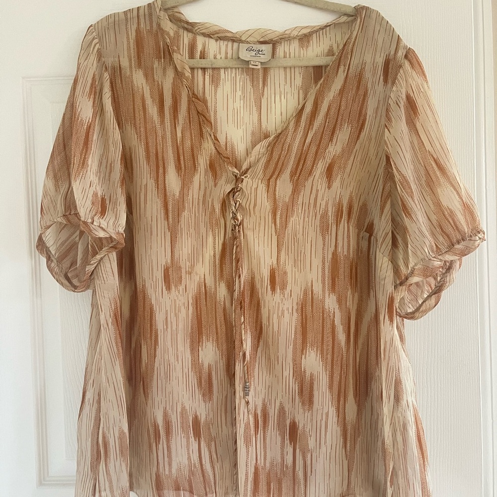 Vintage Shear Tan Blouse